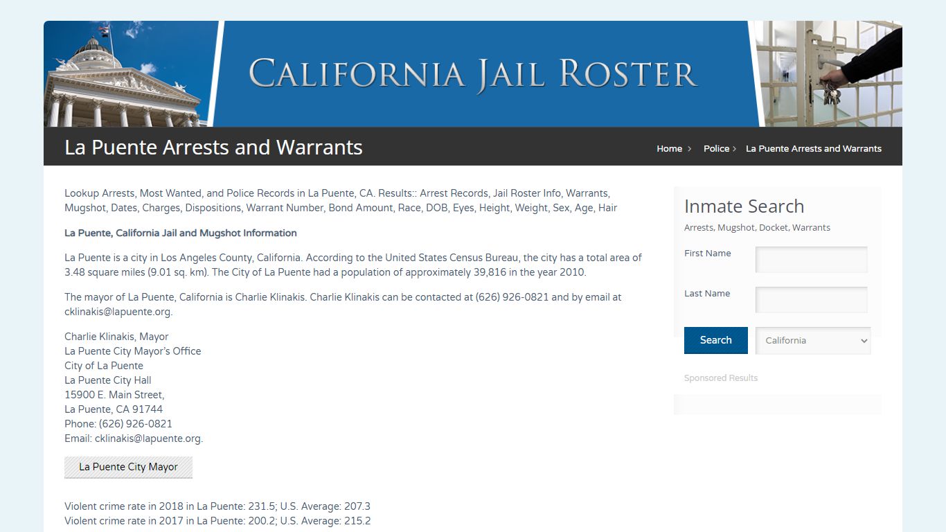 La Puente Arrests and Warrants | Jail Roster Search